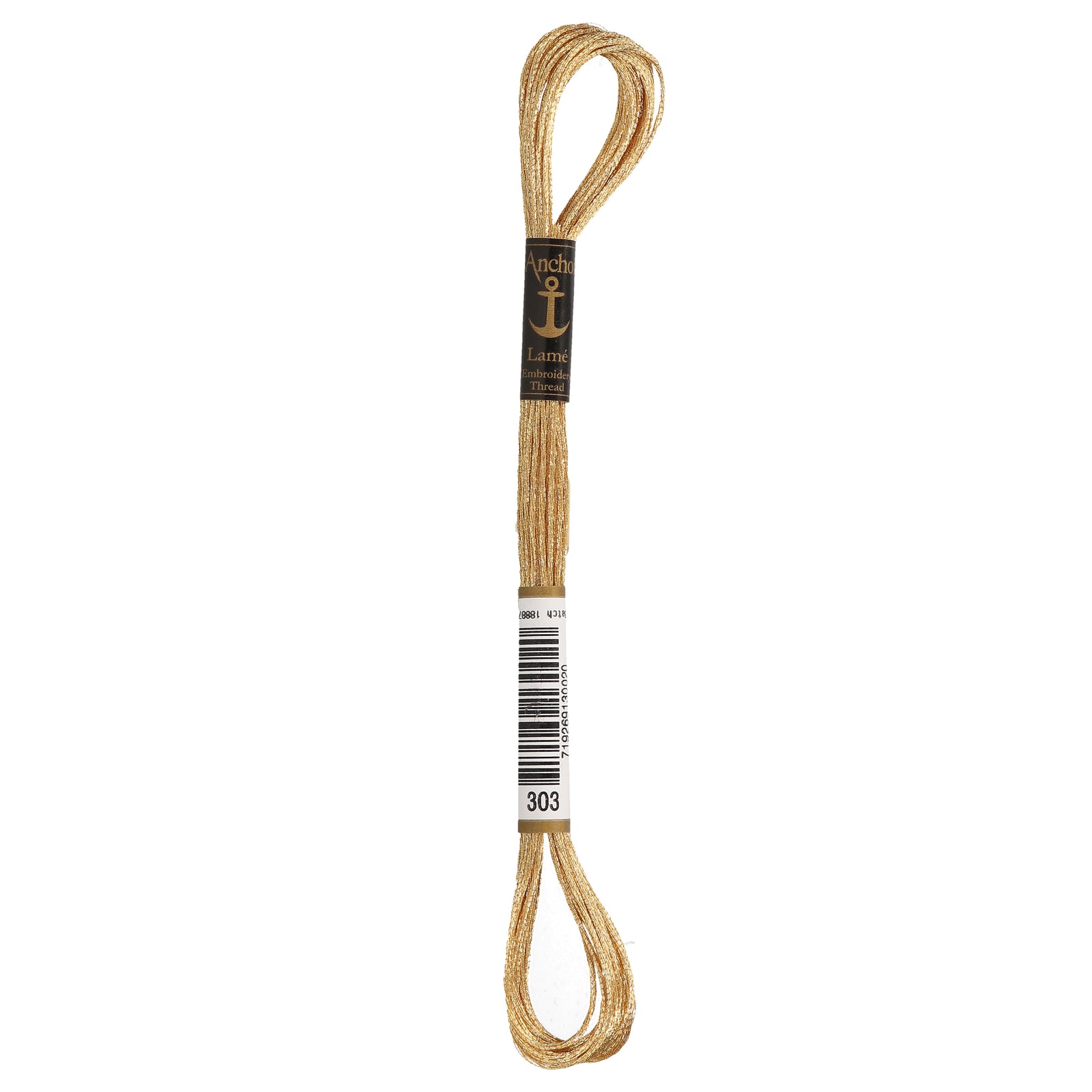 303 (YELLOW): Anchor Metallic Lamé Embroidery Thread Skein - 8m