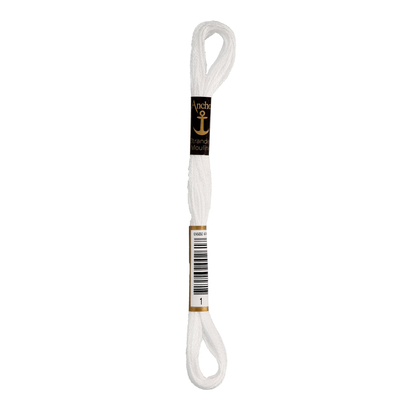 1 (WHITE): Anchor Stranded Mouline Cotton Skein - 8m