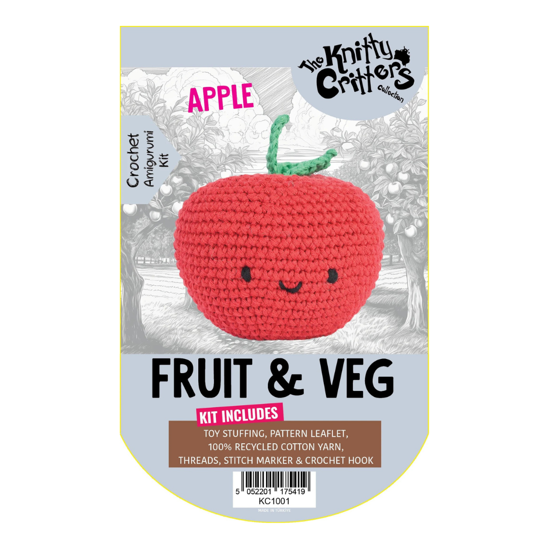 Knitty Critters Pouch Pals Crochet Kit - Apple