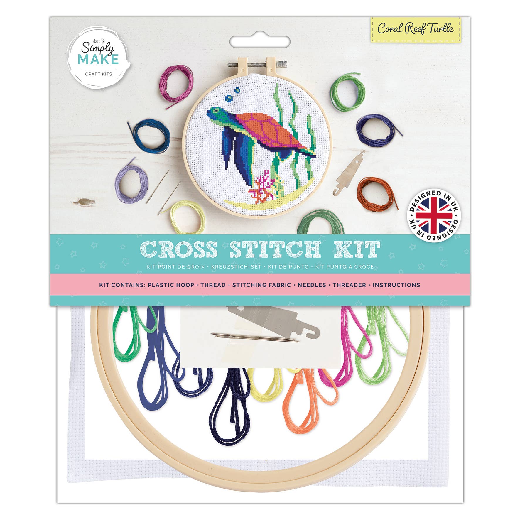 Simply Make Cross Stitch Kit - Coral Reef Turtle | Buy Online from The Home Crafters