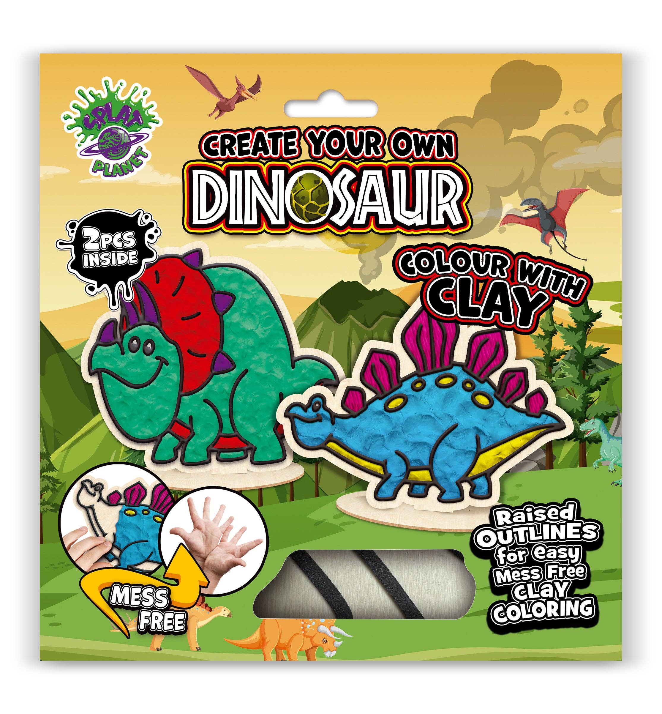 Dinosaur Clay Colouring. Kit