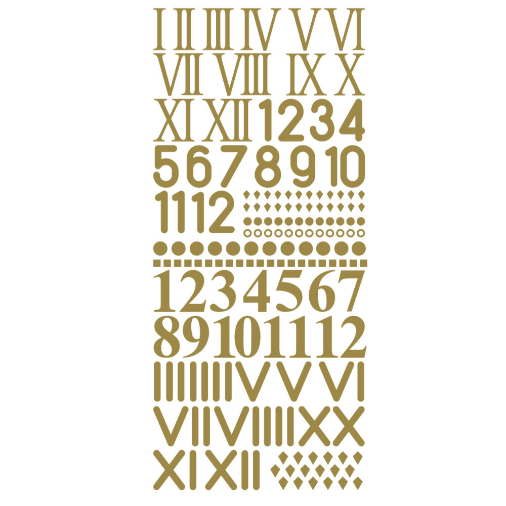 Big Numbers & Roman Numerals (for clocks) Peeloff Stickers