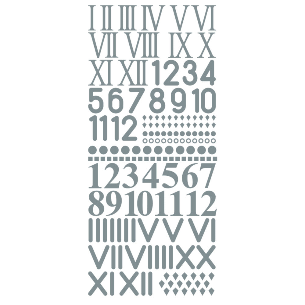 Big Numbers & Roman Numerals (for clocks) Peeloff Stickers