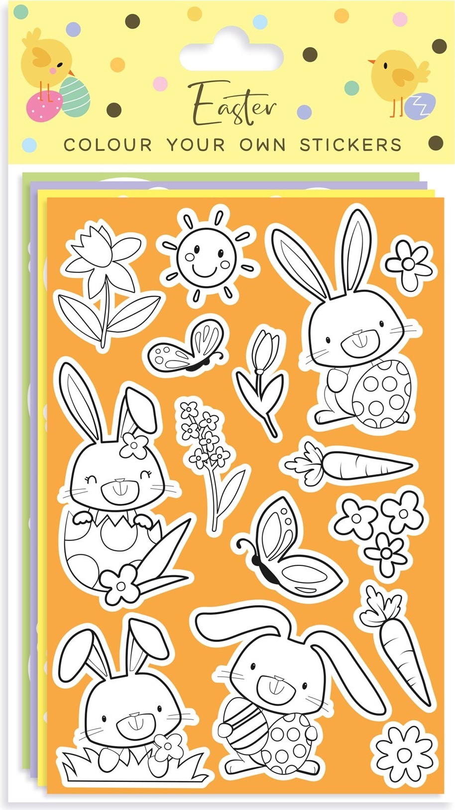Easter Colour Your Own Stickers - 4pc