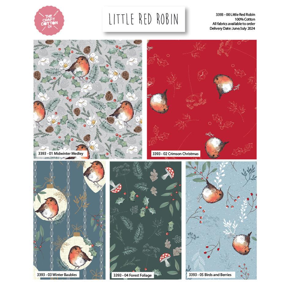 Little Red Robin 100% Cotton Christmas Fat Quarter Bundle