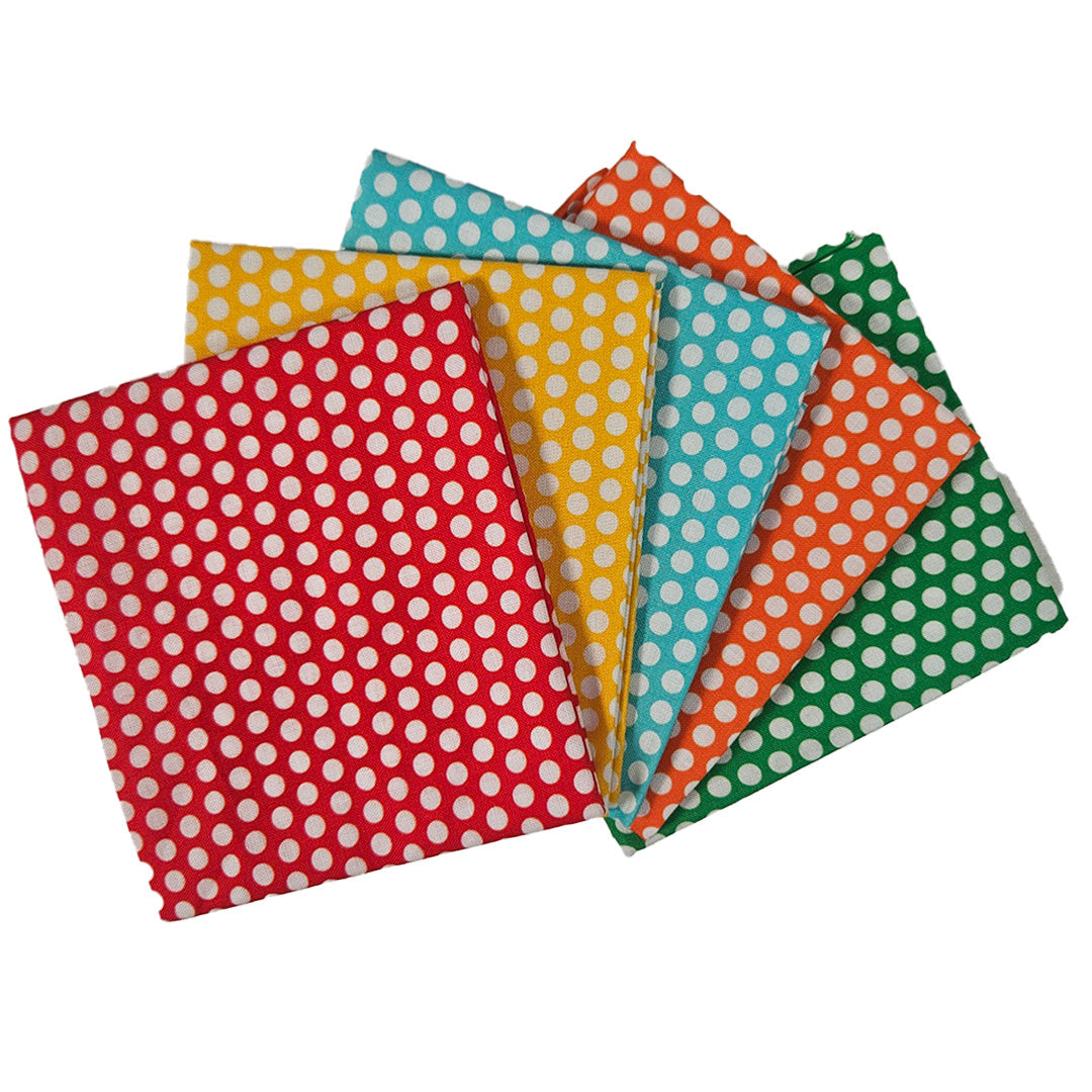 100% Cotton 5pc Fat Quarter Bundle - Dots
