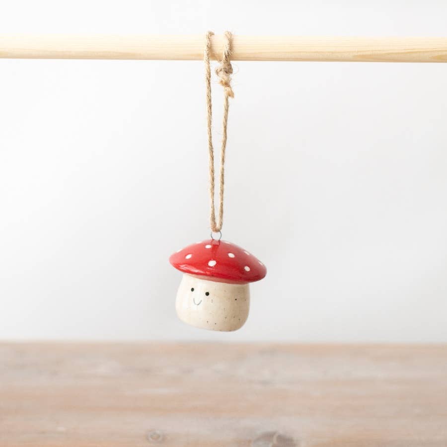 Smiley Face Hanging Mushroom Decoration – 5cm