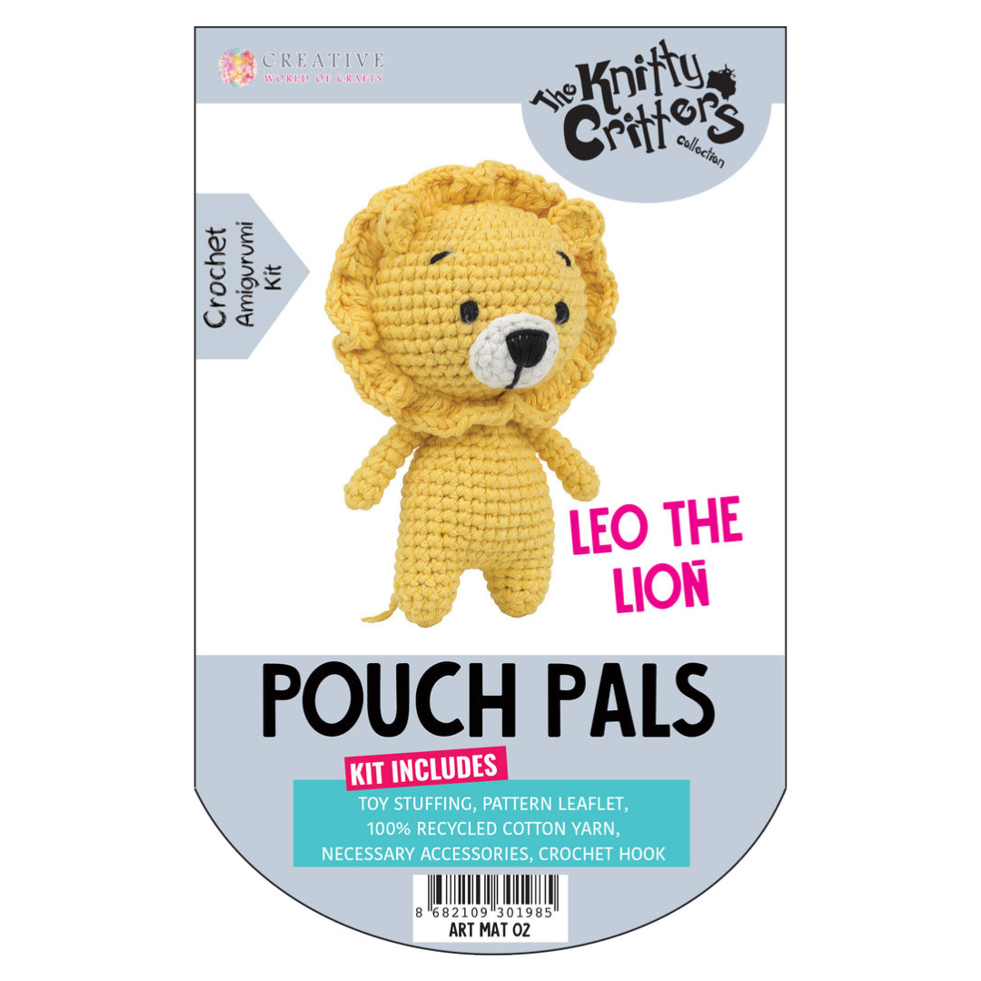 Knitty Critters Pouch Pals Crochet Kit - Leo the Lion