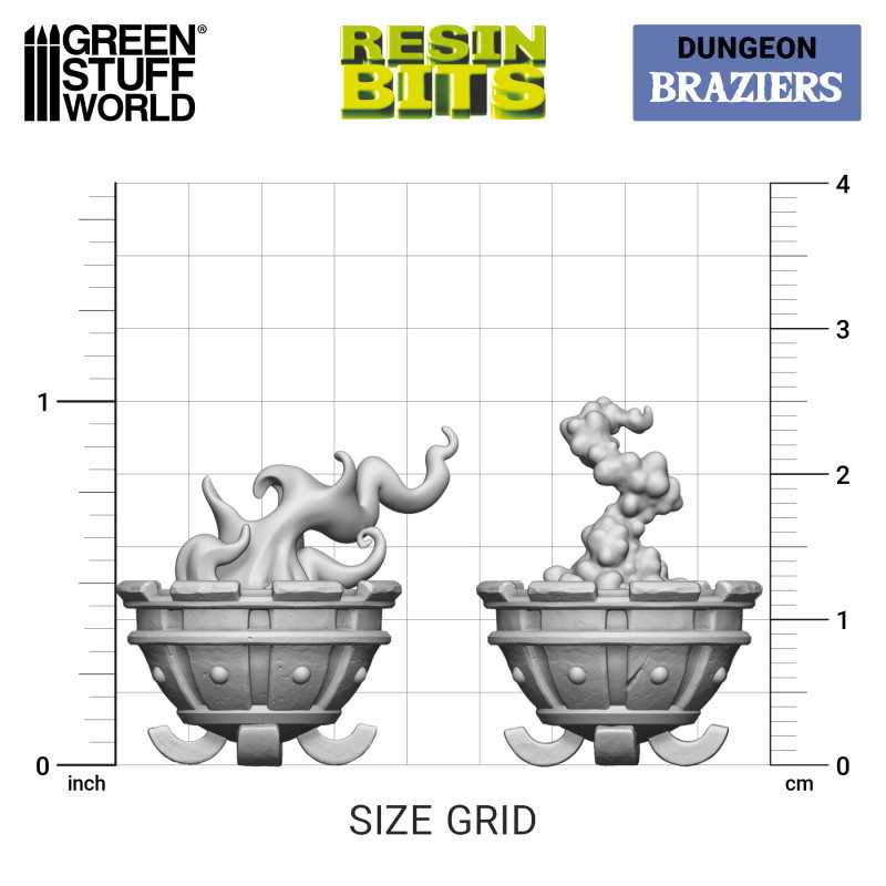 Green Stuff World: 3d Printed Resin Bits Scenery - 1:48 Dungeon Braziers - 4pc | Buy Online from The Home Crafters