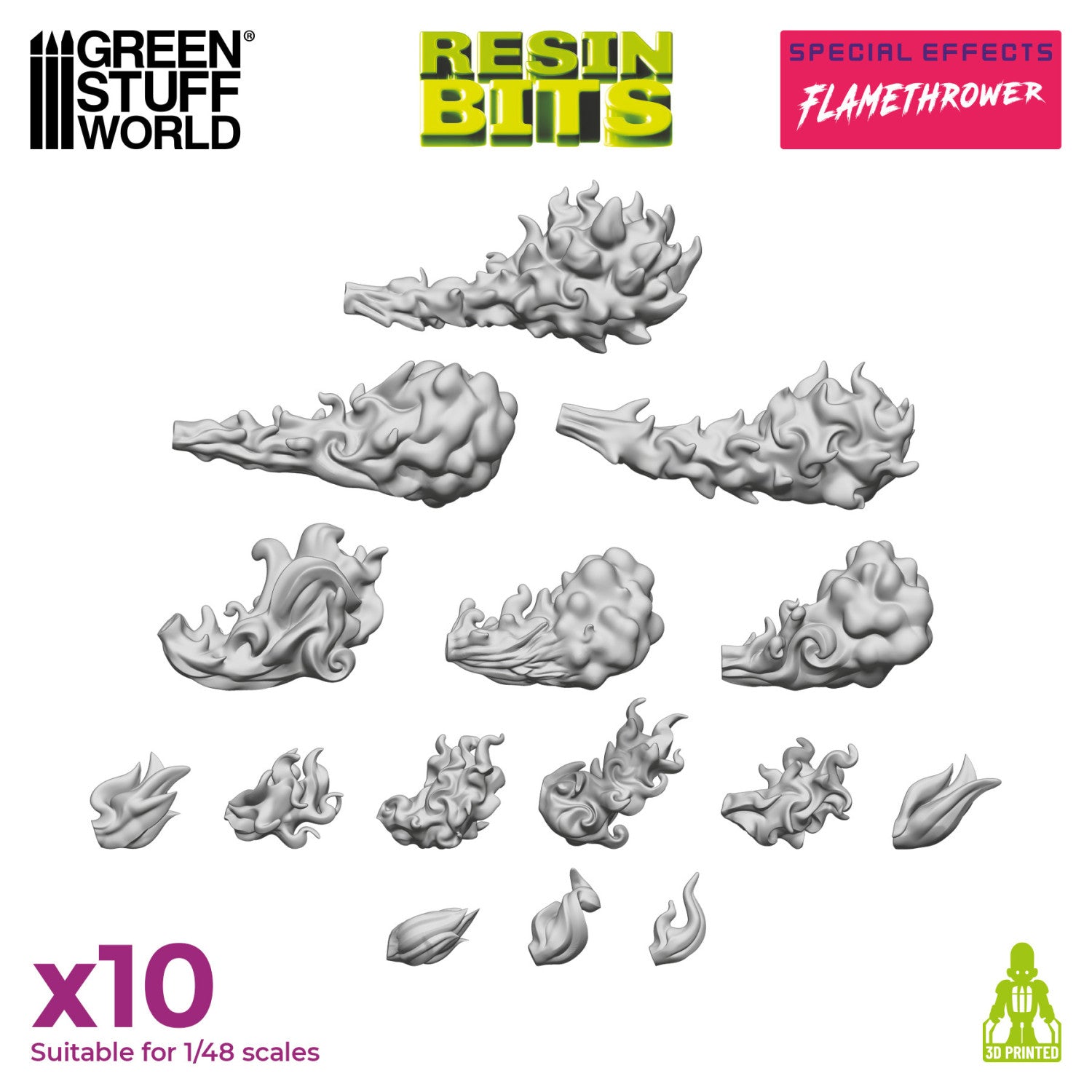 Resin Bits: Special Effects - 1:48 Flamethrower Effect - 10pc | Buy Online from The Home Crafters