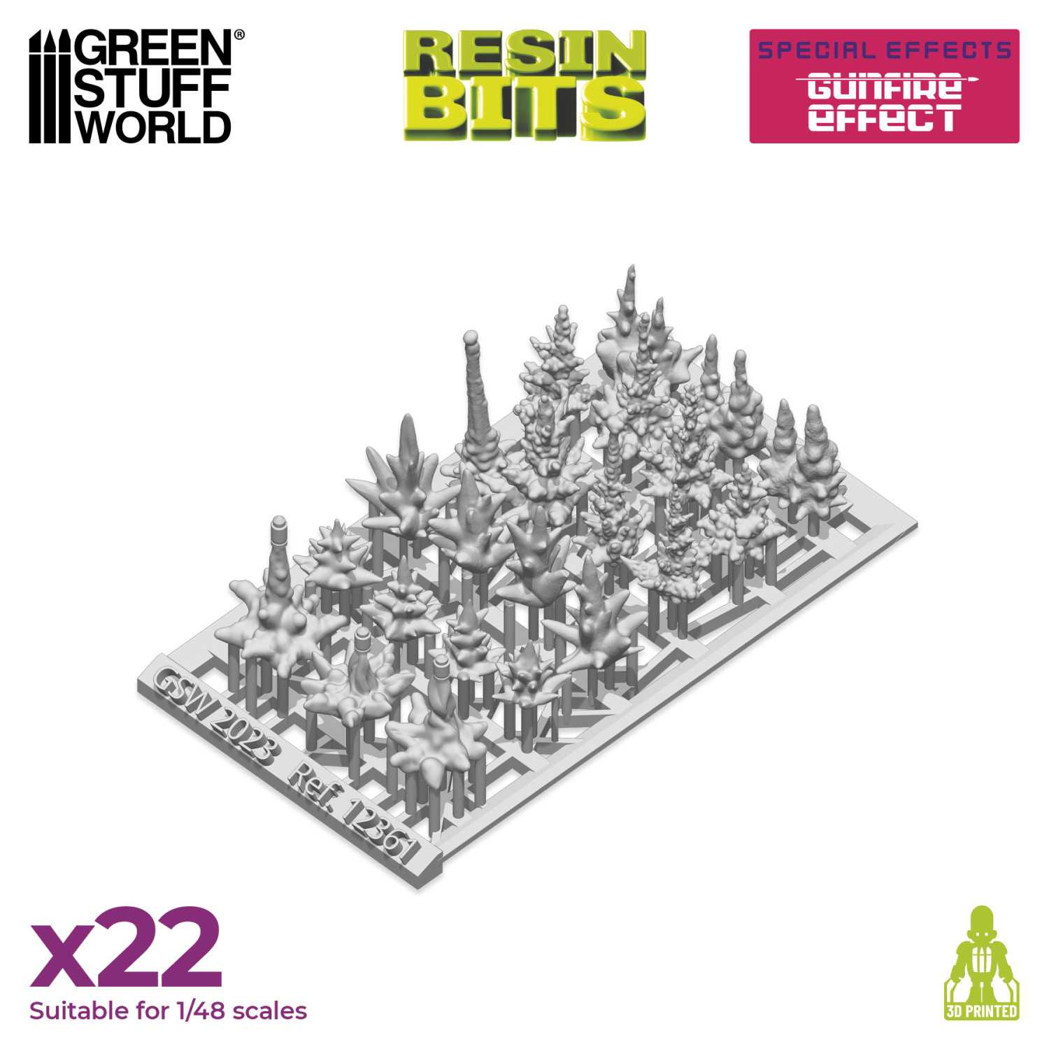 Resin Bits: Special Effects - 1:48 Gunfire Effect - 22pc | Buy Online from The Home Crafters