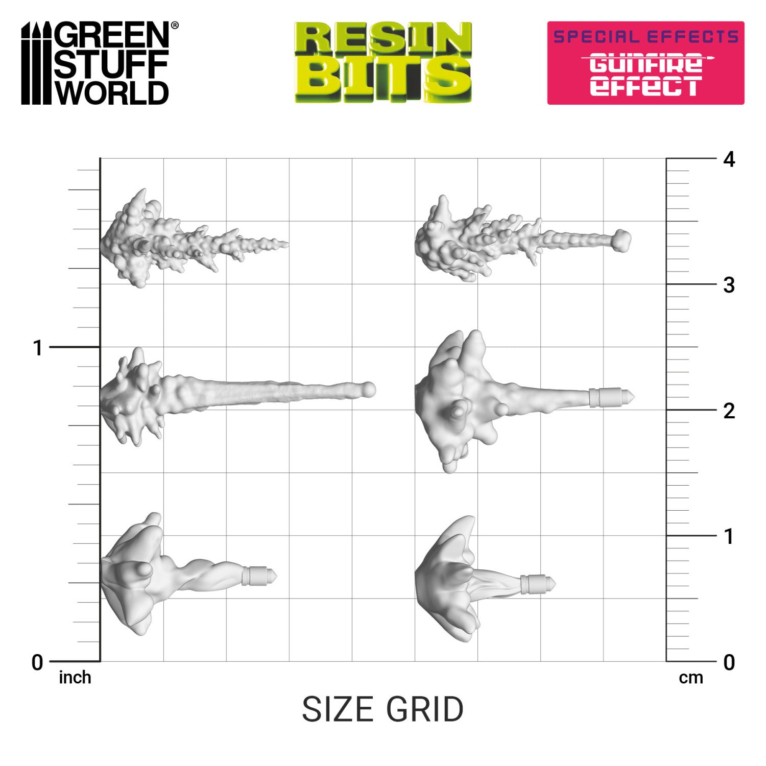 Resin Bits: Special Effects - 1:48 Gunfire Effect - 22pc | Buy Online from The Home Crafters