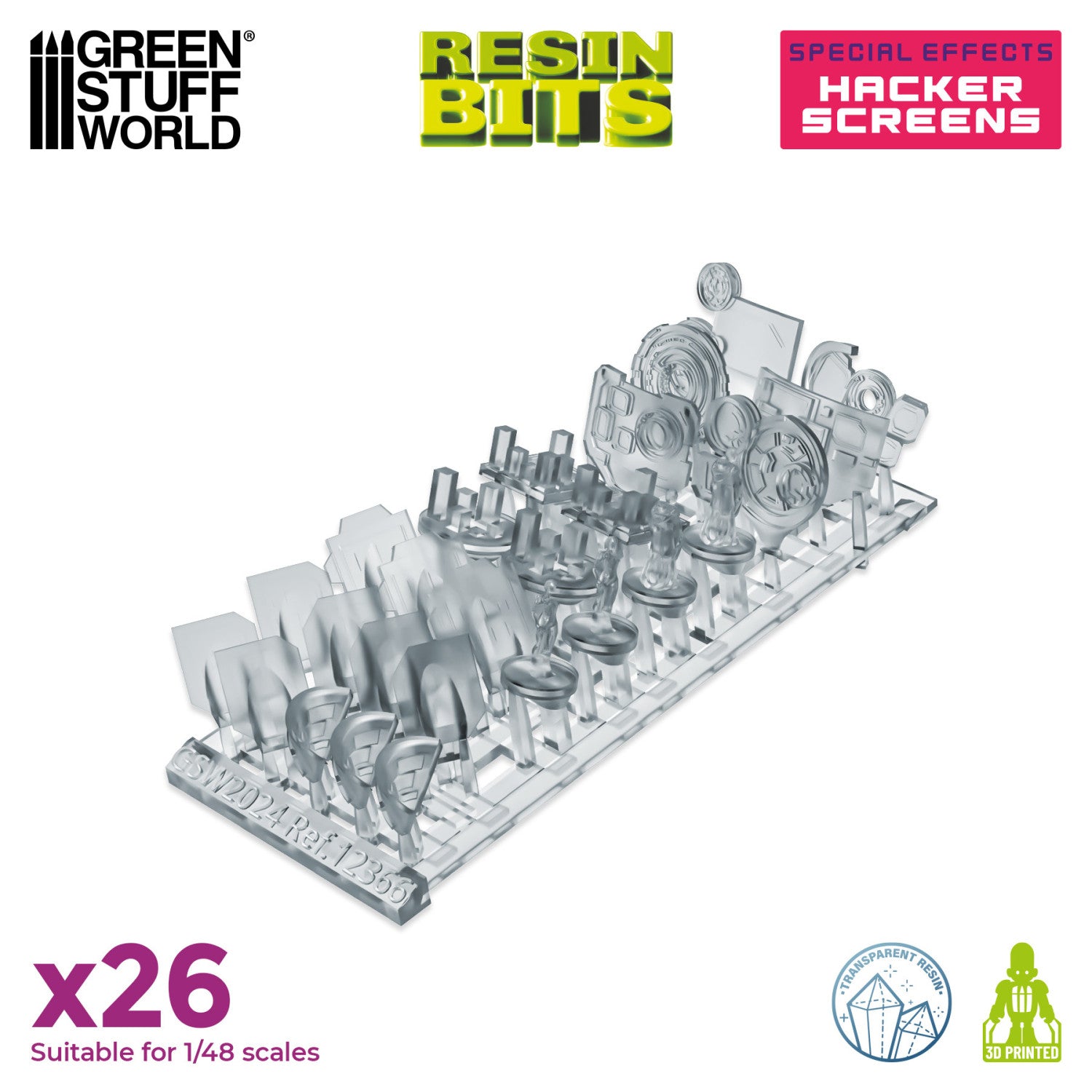 Resin Bits: Special Effects - 1:48 Hacker Screens - 26pc | Buy Online from The Home Crafters