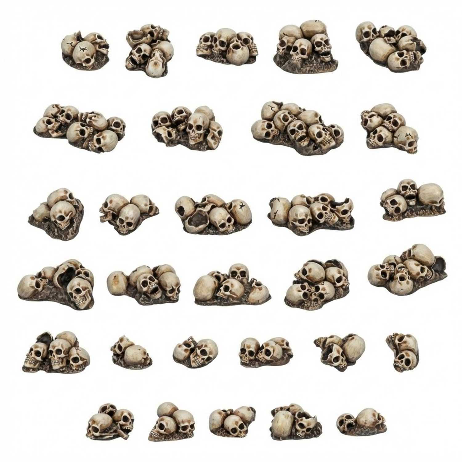 Resin Bits: Skulls & Bones - 1:48 Piles of Skulls - 30pc | Buy Online from The Home Crafters