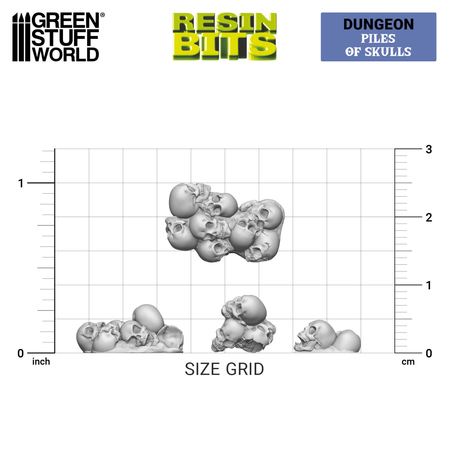 Resin Bits: Skulls & Bones - 1:48 Piles of Skulls - 30pc | Buy Online from The Home Crafters