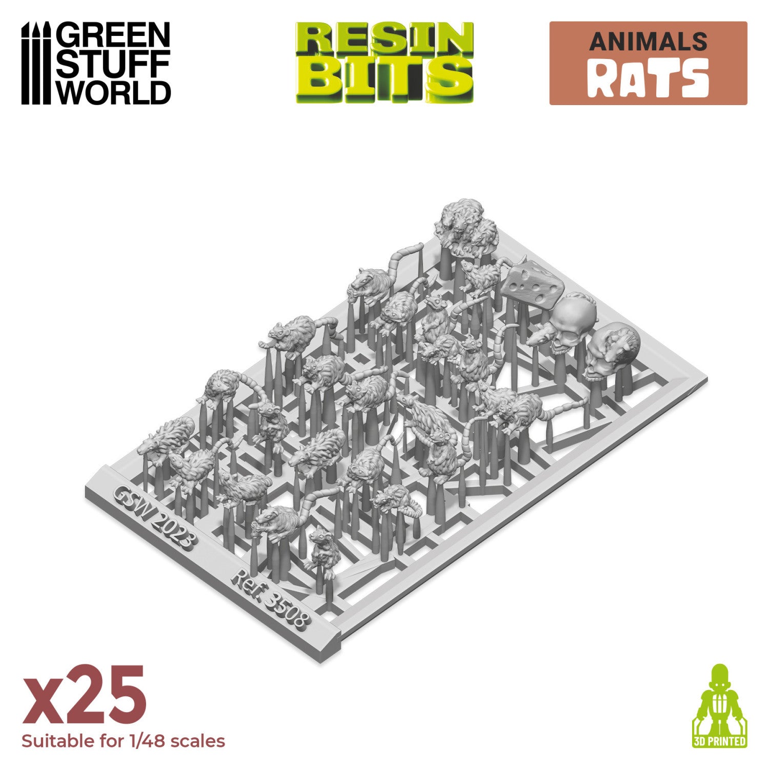Resin Bits: Animals - 1:48-1:35 Small Rats - 25pc | Buy Online from The Home Crafters