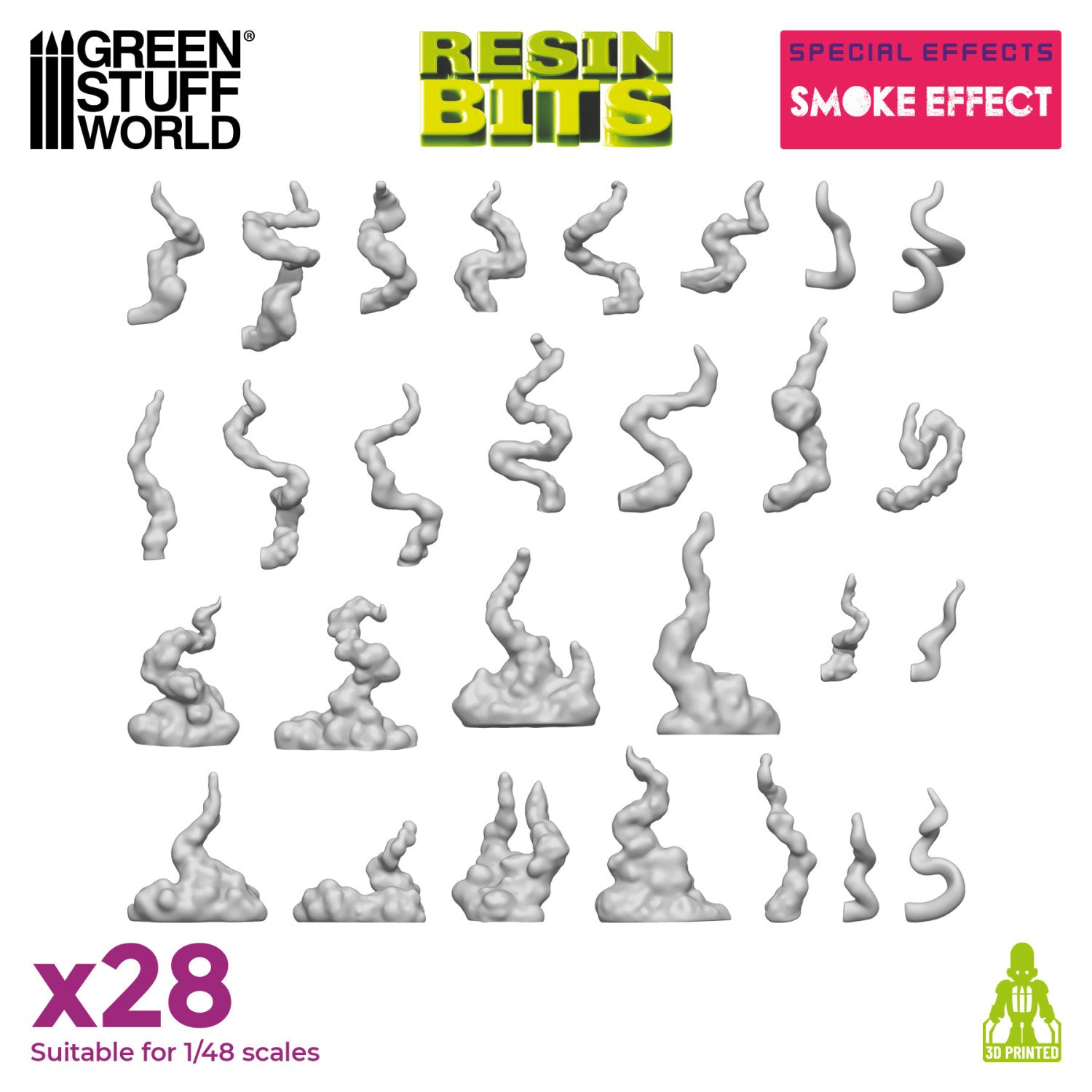 Resin Bits: Special Effects - 1:48-1:35 Smoke Effect - 28pc