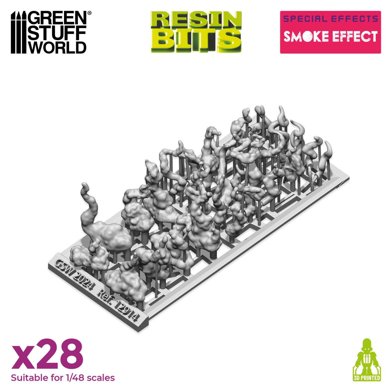 Resin Bits: Special Effects - 1:48-1:35 Smoke Effect - 28pc