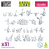 Resin Bits: Special Effects - 1:48-1:35 Splash Effect - 31pc