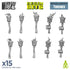 Green Stuff World: 3d Printed Resin Bits Scenery - 1:48 - 1:35 Dungeon Wall Torches - 15pc | Buy Online from The Home Crafters
