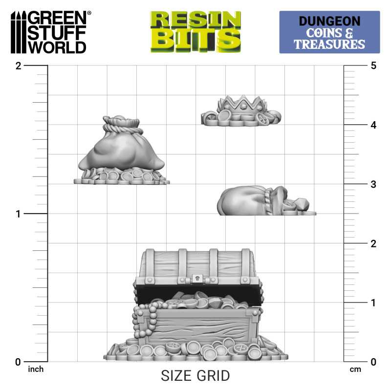 Green Stuff World: 3d Printed Resin Bits Scenery - 1:48 - 1:35 Treasure Pieces - 14pc | Buy Online from The Home Crafters