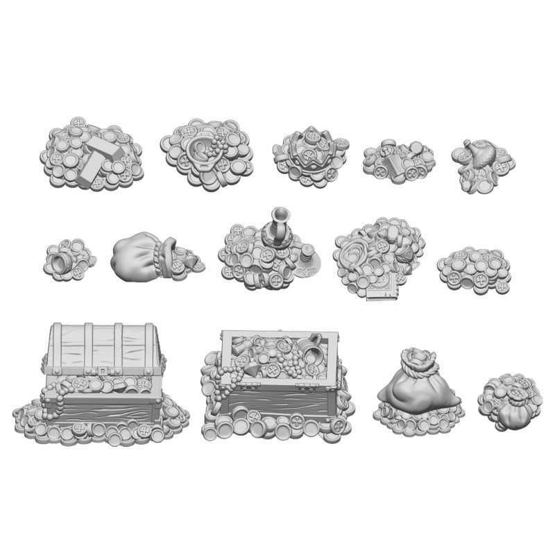 Green Stuff World: 3d Printed Resin Bits Scenery - 1:48 - 1:35 Treasure Pieces - 14pc | Buy Online from The Home Crafters