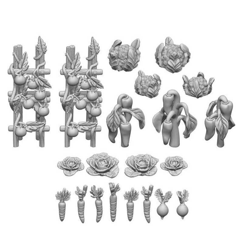 Green Stuff World: 3d Printed Resin Bits Scenery - 1:48 Vegetable Patch - 21pc | Buy Online from The Home Crafters
