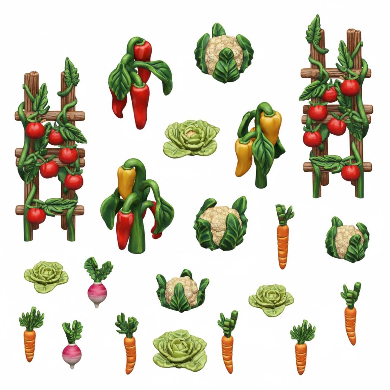Resin Bits: Plants - 1:48 Vegetable Patch - 21pc