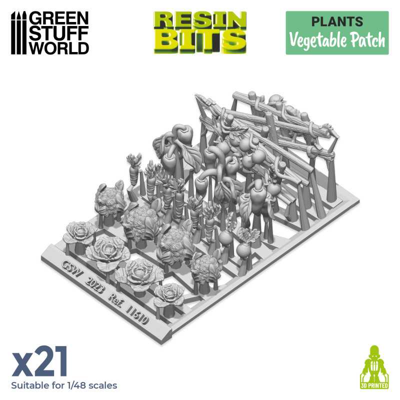Green Stuff World: 3d Printed Resin Bits Scenery - 1:48 Vegetable Patch - 21pc | Buy Online from The Home Crafters