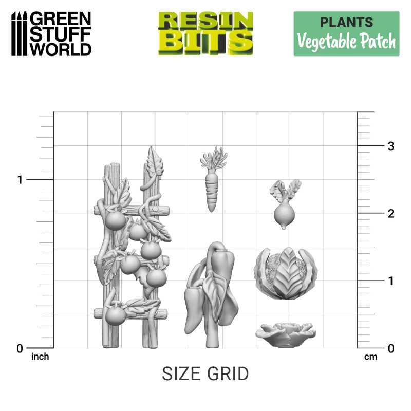 Green Stuff World: 3d Printed Resin Bits Scenery - 1:48 Vegetable Patch - 21pc | Buy Online from The Home Crafters
