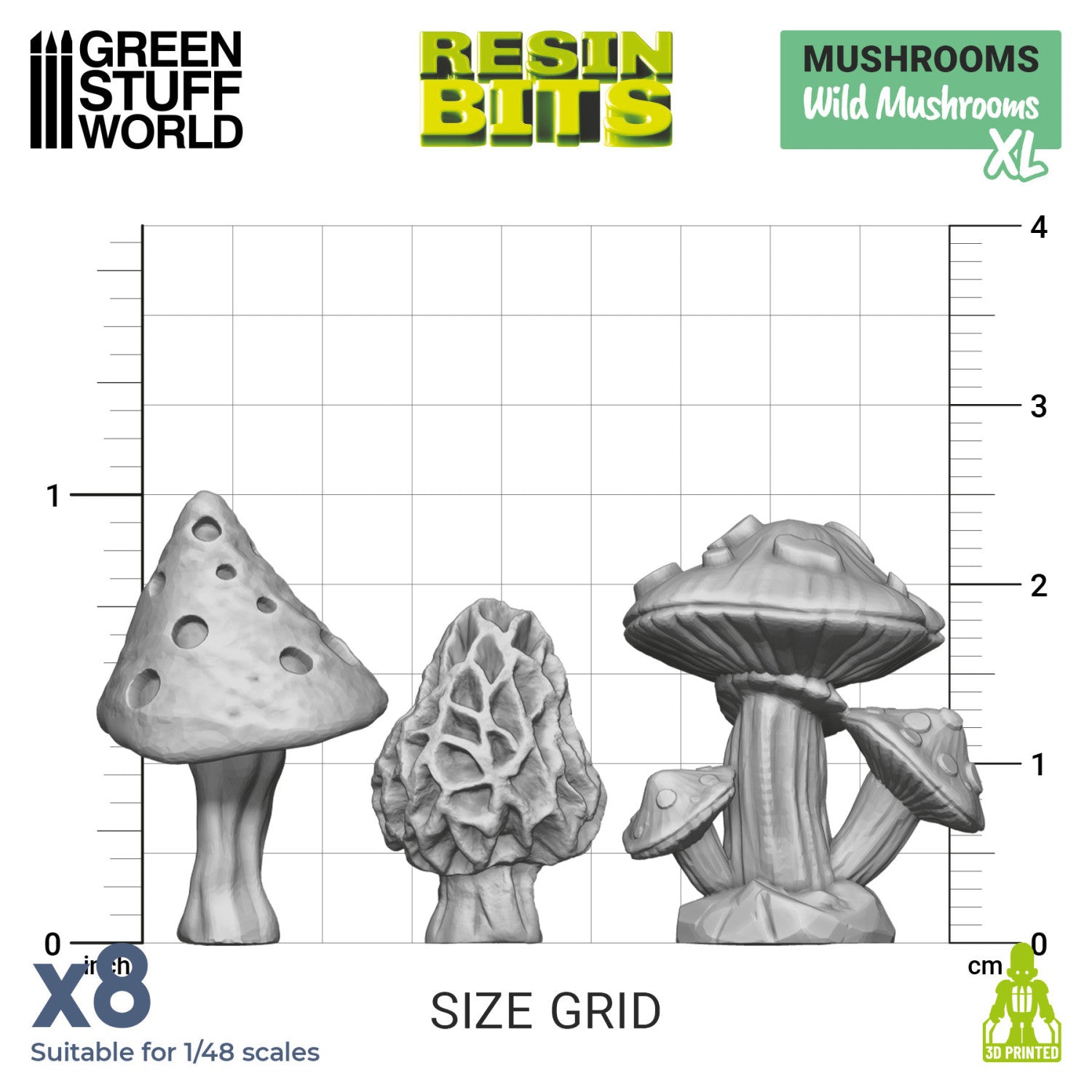 Resin Bits: Plants - 1:48-1:35 Wild Mushrooms XL - 8pc | Buy Online from The Home Crafters