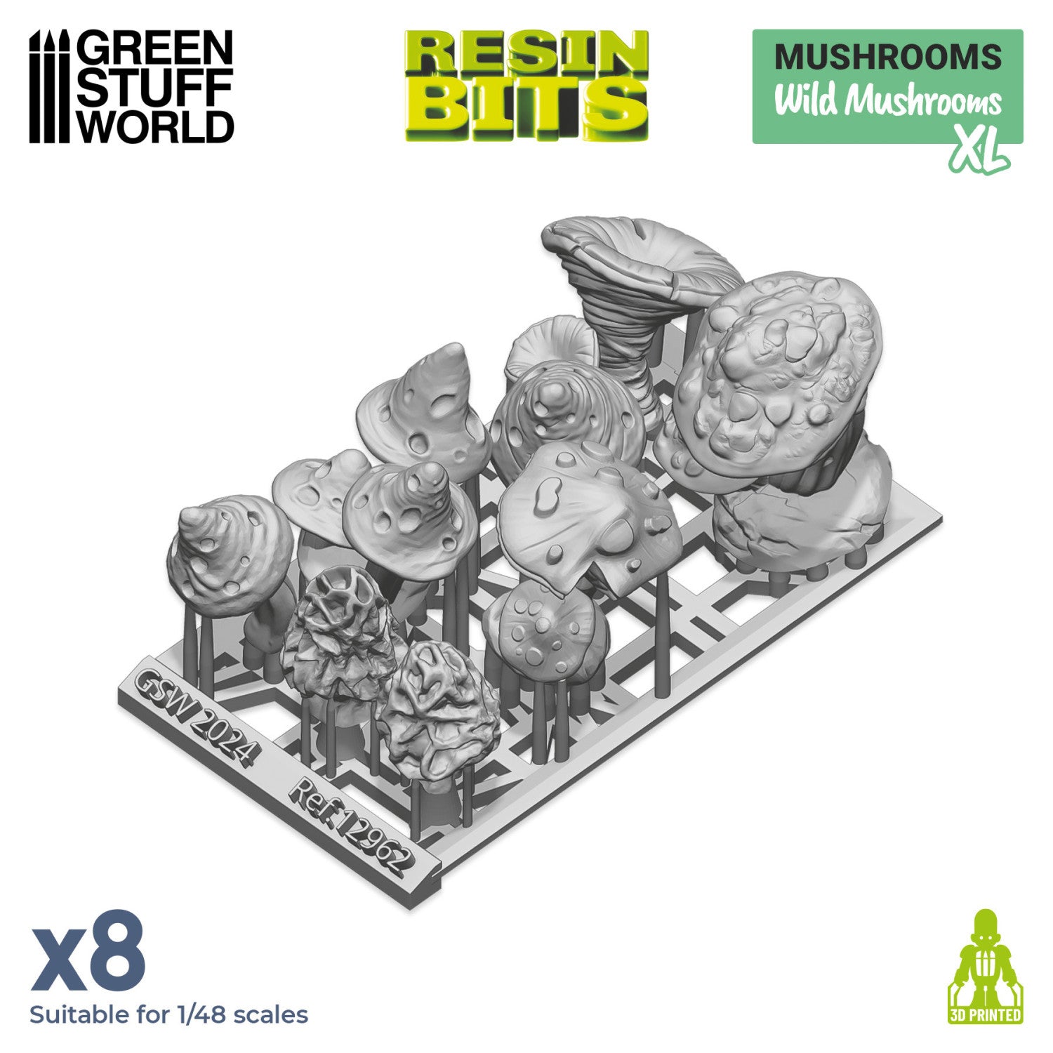 Resin Bits: Plants - 1:48-1:35 Wild Mushrooms XL - 8pc | Buy Online from The Home Crafters