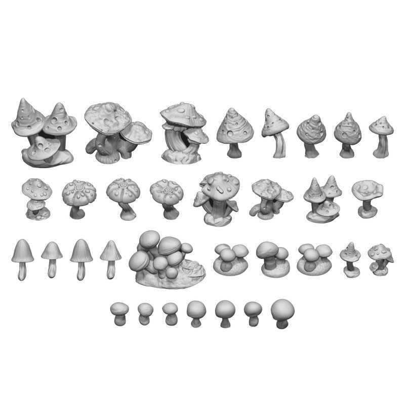 Green Stuff World: 3d Printed Resin Bits Scenery - 1:48 Wild Mushrooms - 33pc | Buy Online from The Home Crafters