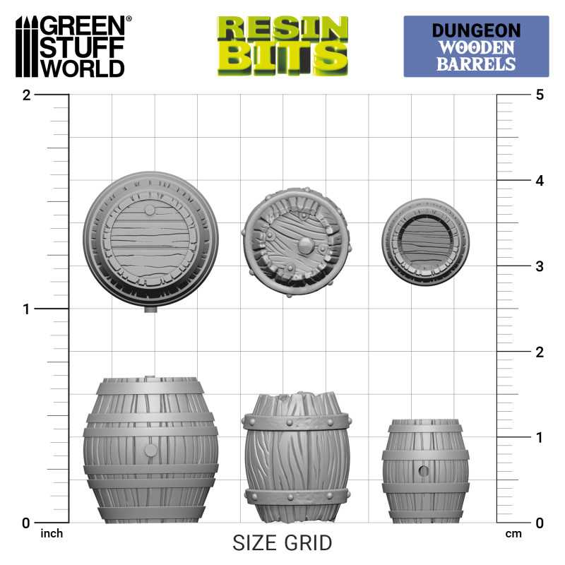 Green Stuff World: 3d Printed Resin Bits Scenery - 1:48 Wooden Barrels - 14pc | Buy Online from The Home Crafters
