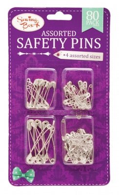 Sewing Box Assorted Safety Pins - 80pc | Buy Online from The Home Crafters