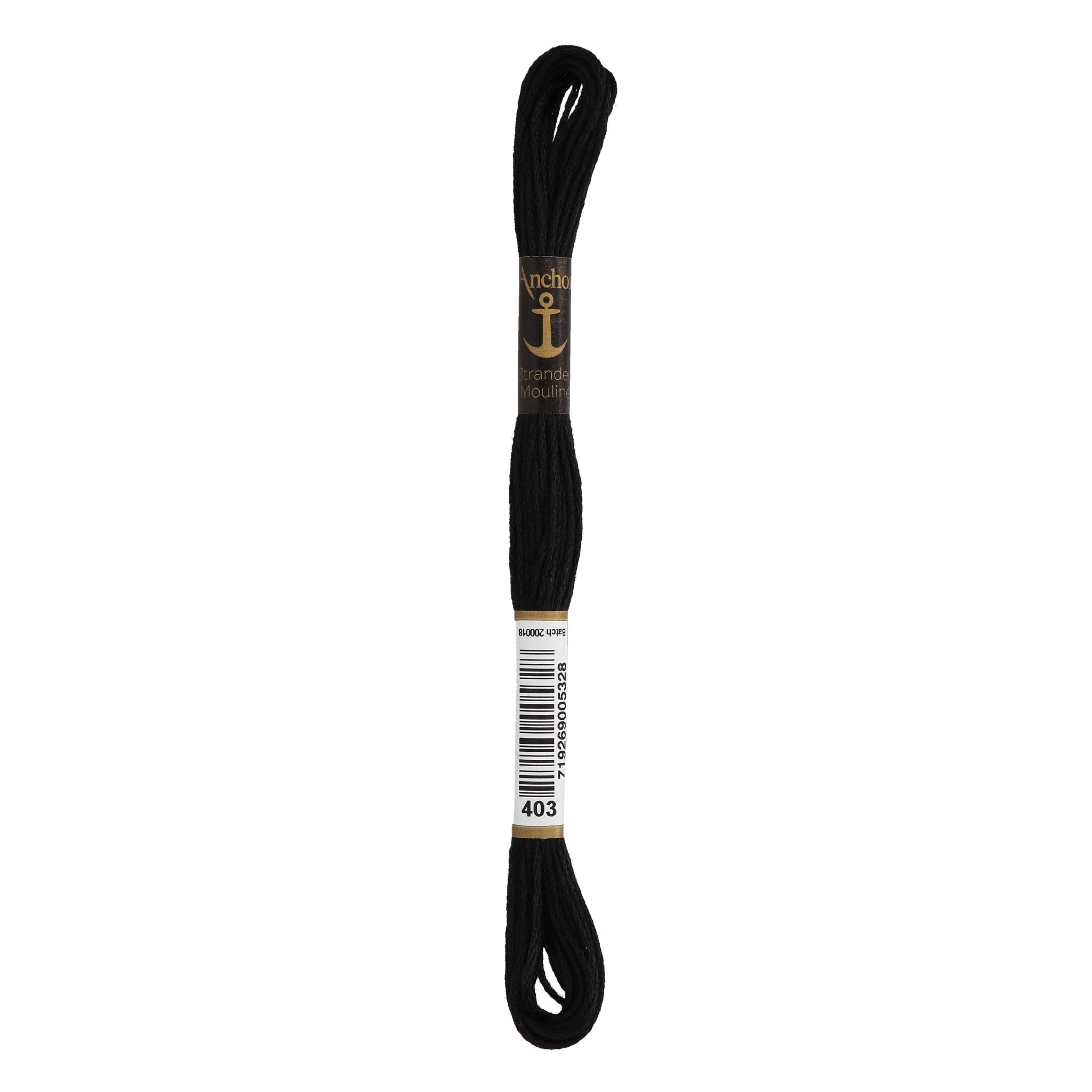 403 (BLACK): Anchor Stranded Mouline Cotton Skein - 8m | Buy Online from The Home Crafters