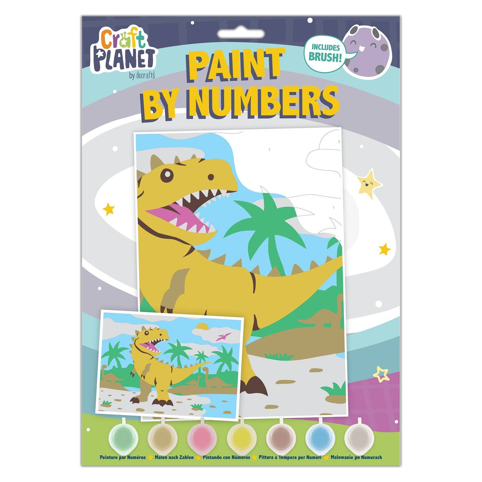 Craft Planet Paint By Numbers Kit - Dinosaur | Buy Online from The Home Crafters