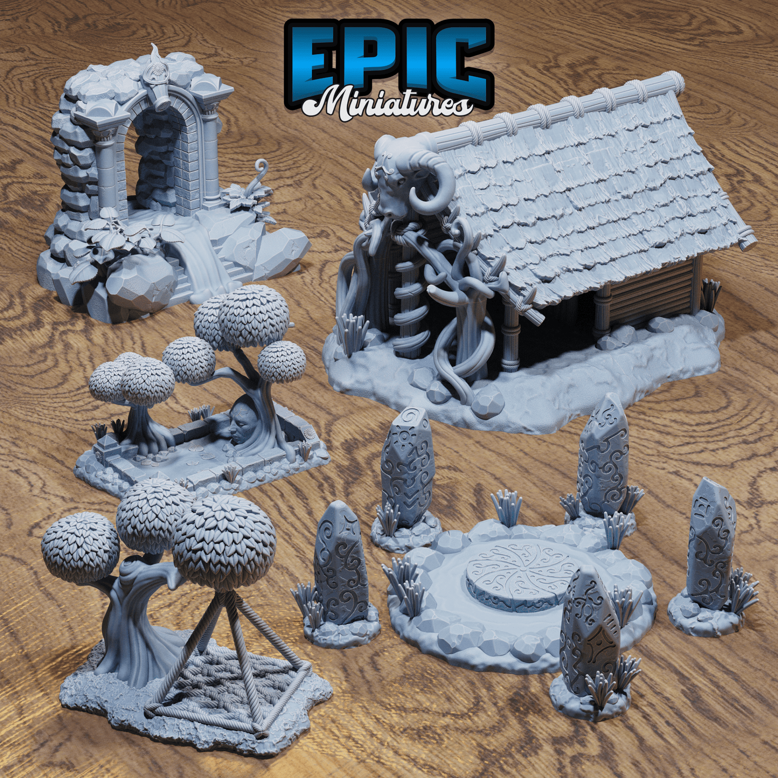 Epic Miniatures Magical Forest Buildings - Fantasy D&D Tabletop Terrain Set | Buy Online from The Home Crafters