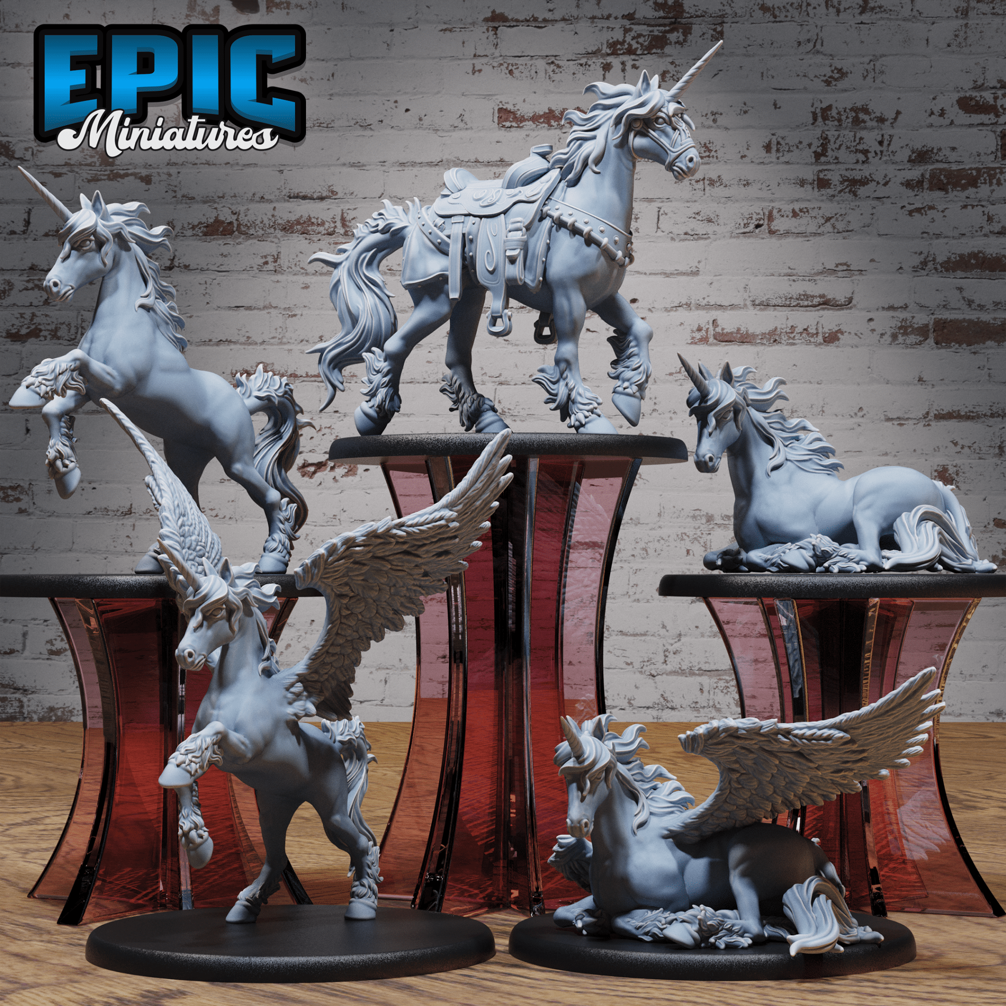 Epic Miniatures - Unicorns | D&D | DnD | Truescale | Print on Demand | Buy Online from The Home Crafters