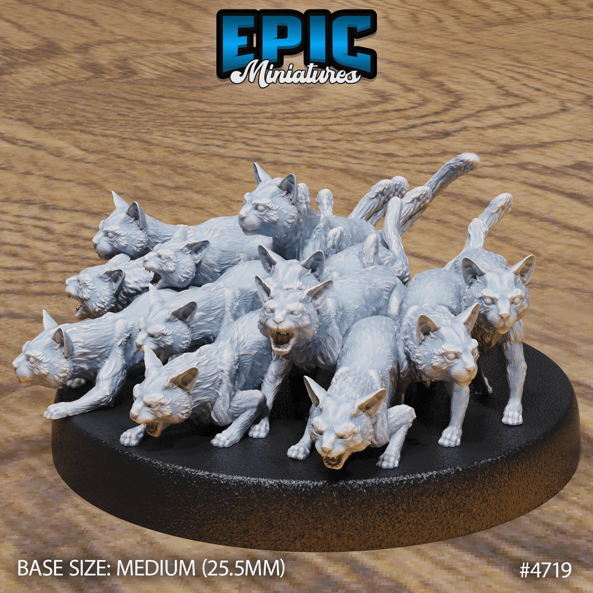 Epic Miniatures - Cat Swarm | 3D Printed D&D Tabletop Miniature | Buy Online from The Home Crafters