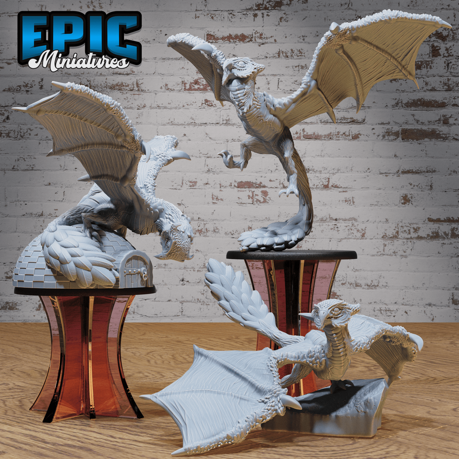 Epic Miniatures - Owl Wyvern | 3D Printed D&D Tabletop Miniature | Buy Online from The Home Crafters