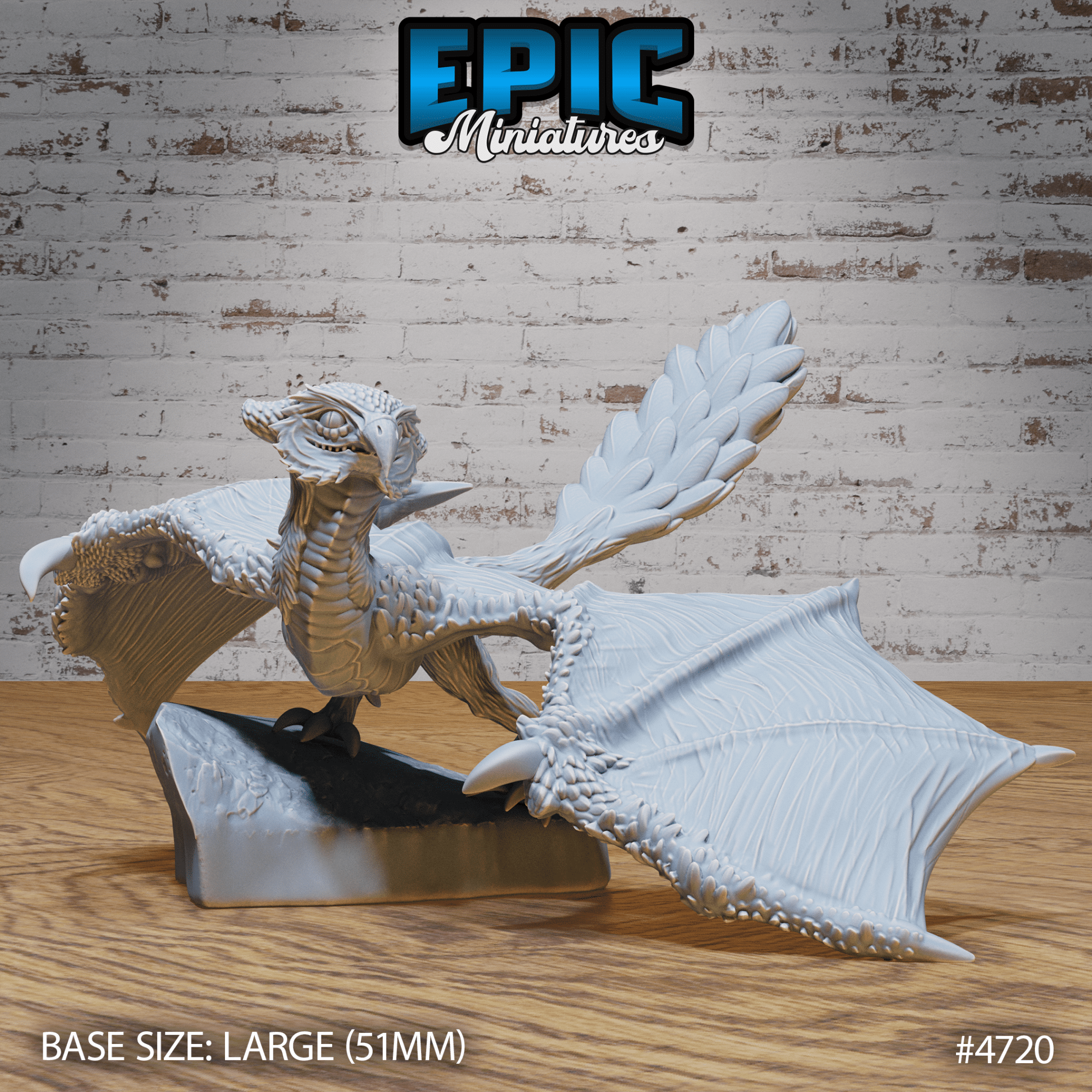 Epic Miniatures - Owl Wyvern | 3D Printed D&D Tabletop Miniature | Buy Online from The Home Crafters
