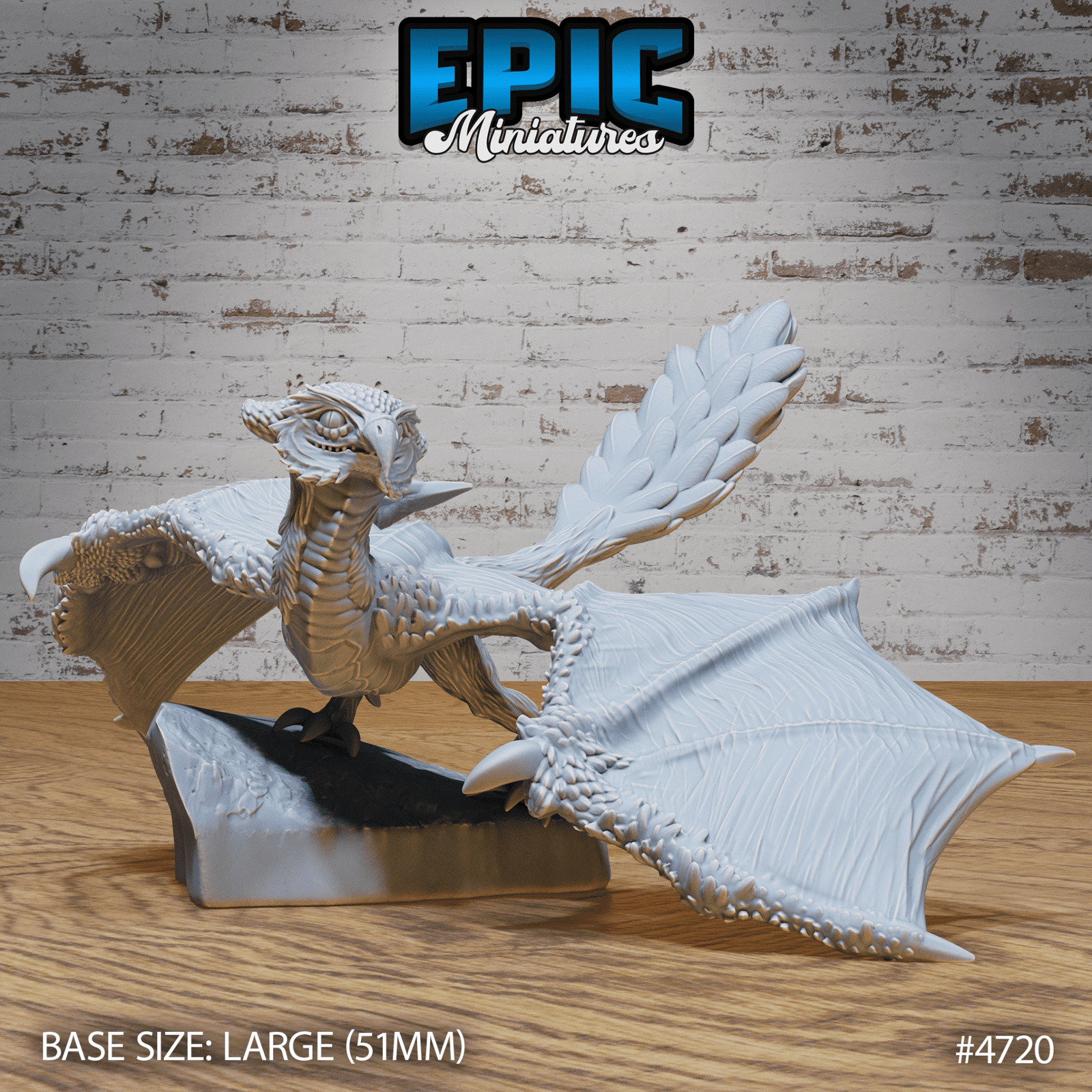 Epic Miniatures - Owl Wyvern | 3D Printed D&D Tabletop Miniature | Buy Online from The Home Crafters