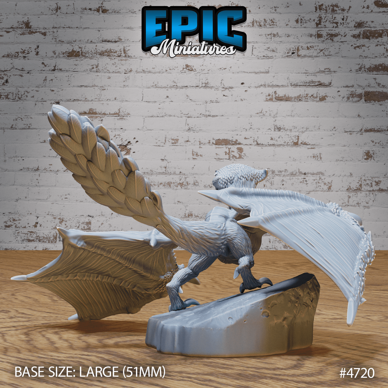 Epic Miniatures - Owl Wyvern | 3D Printed D&D Tabletop Miniature | Buy Online from The Home Crafters