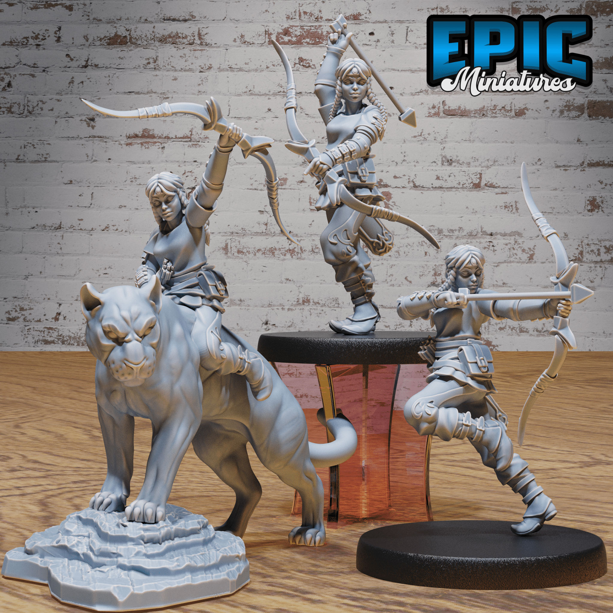 Hunter Girl 4748 - 4750 by Epic Miniatures | 3D Printable D&D Models | Buy Online from The Home Crafters