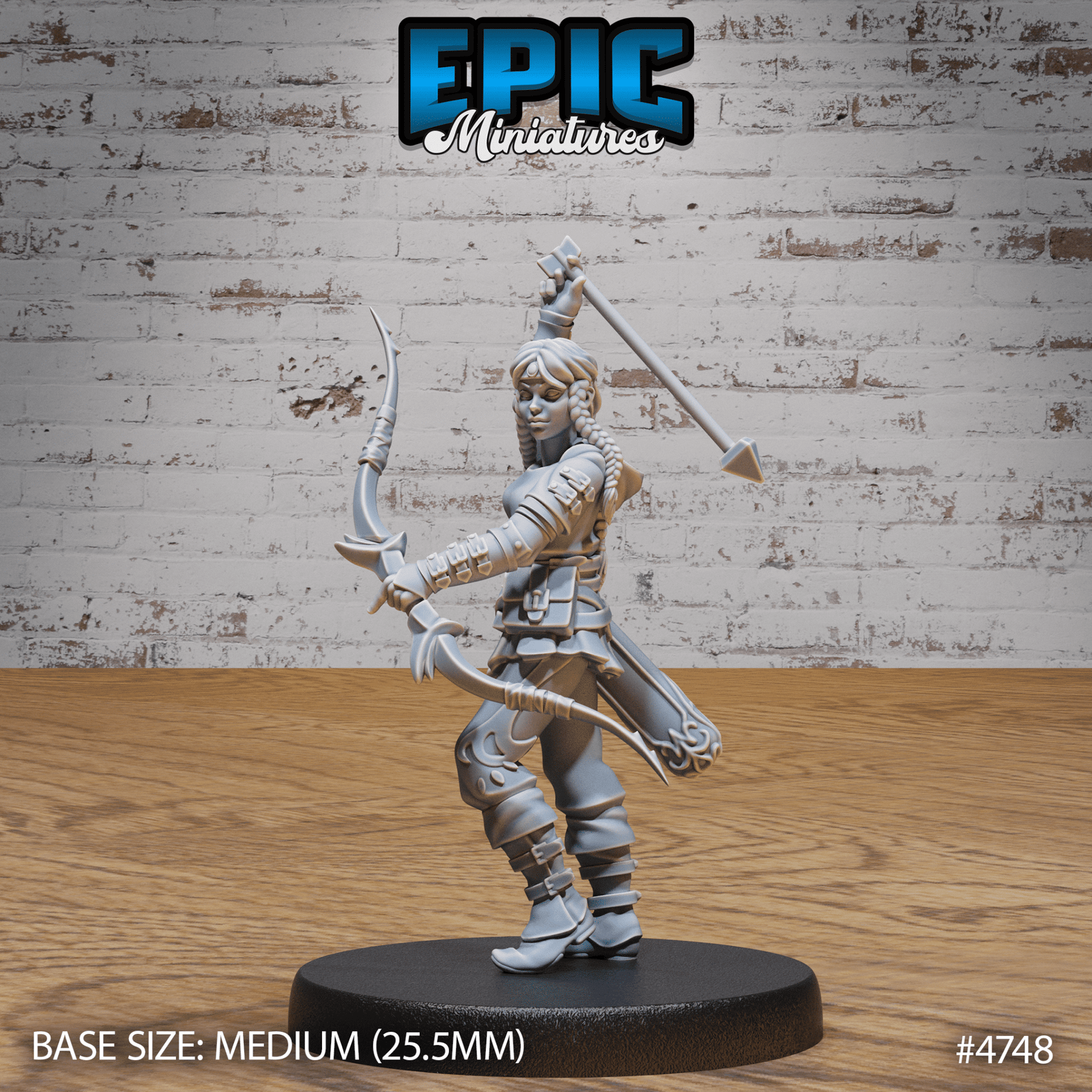 Hunter Girl 4748 - 4750 by Epic Miniatures | 3D Printable D&D Models | Buy Online from The Home Crafters