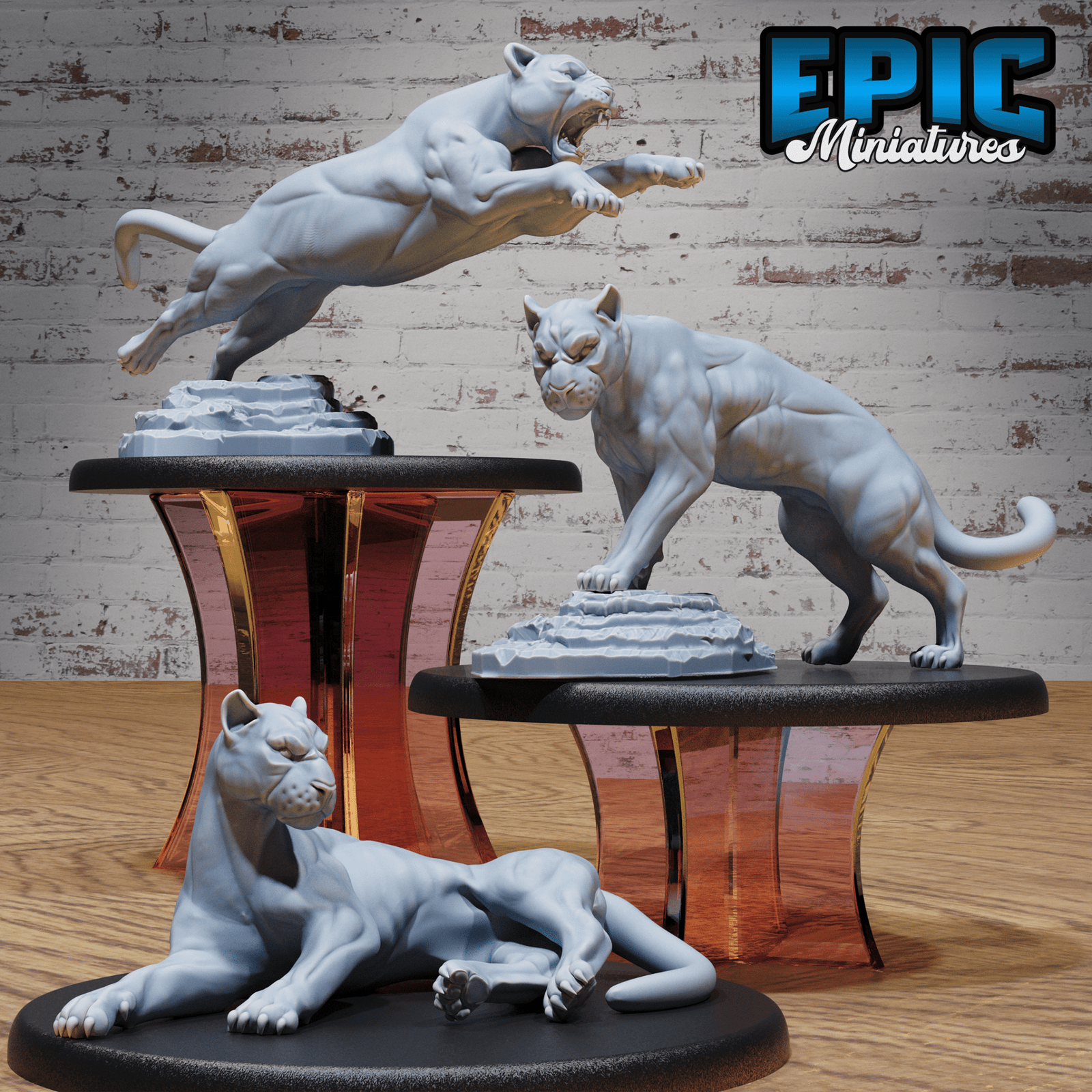 Black Panther 4750 - 4752 by Epic Miniatures | 3D Printable D&D Models | Buy Online from The Home Crafters