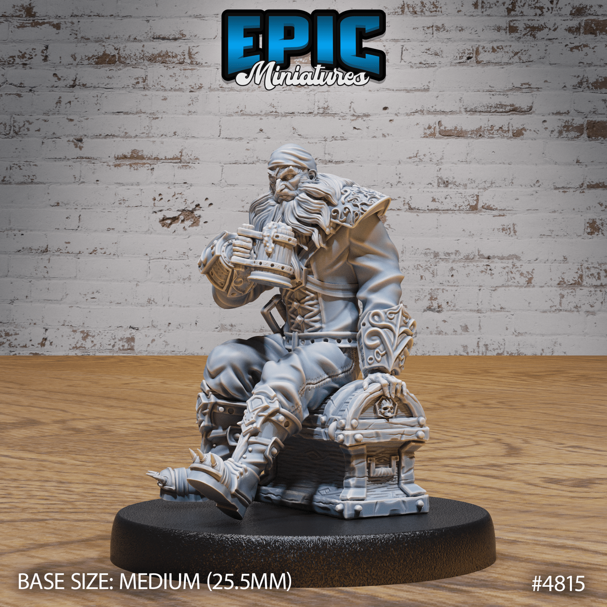 Pirate Captain Barbarossa 4814 - 4816 by Epic Miniatures - Mysterious Ocean | DnD Tabletop Miniatures (28mm Scale) | Buy Online from The Home Crafters