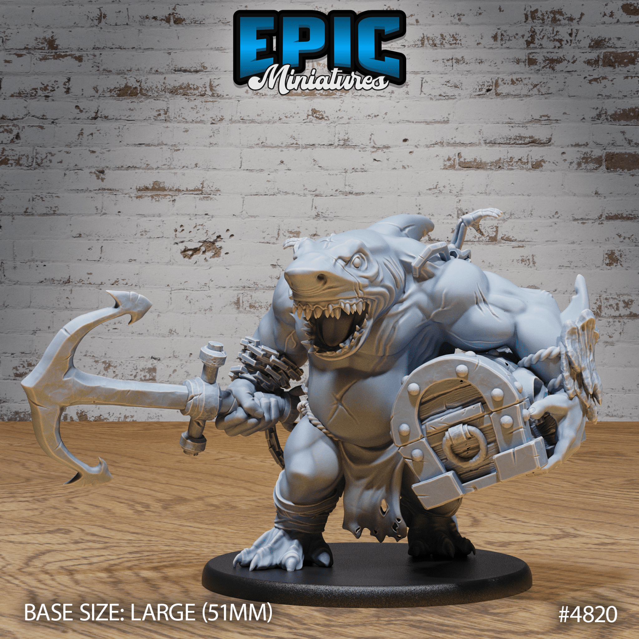 Sharkman Brute 4820 by Epic Miniatures - Mysterious Ocean | DnD Tabletop Miniatures (28mm Scale) | Buy Online from The Home Crafters
