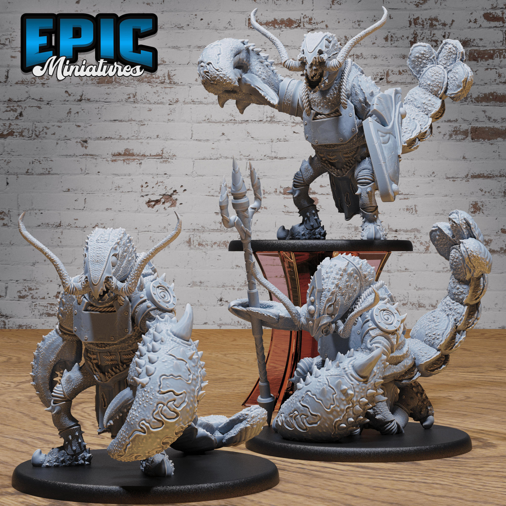 Lobster Folk Warrior 4823 - 4825 by Epic Miniatures - Mysterious Ocean | DnD Tabletop Miniatures (28mm Scale) | Buy Online from The Home Crafters